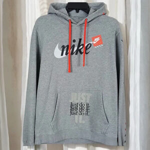 Nike Men's Pullover Fleece Hoodie Just Do It Graphic Sweatshirt Medium